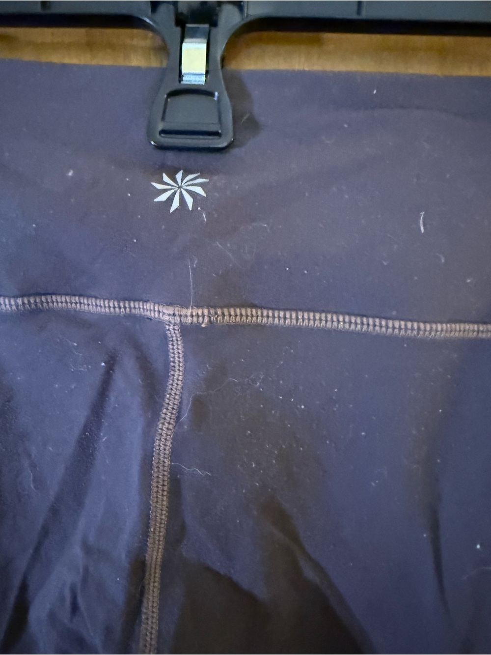Athleta Purple Leggings with Contrasting Tan Stitching - Picture 4 of 6